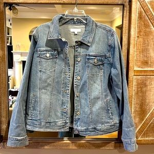 Denim Jacket Button Front Jean Coat Womens Large